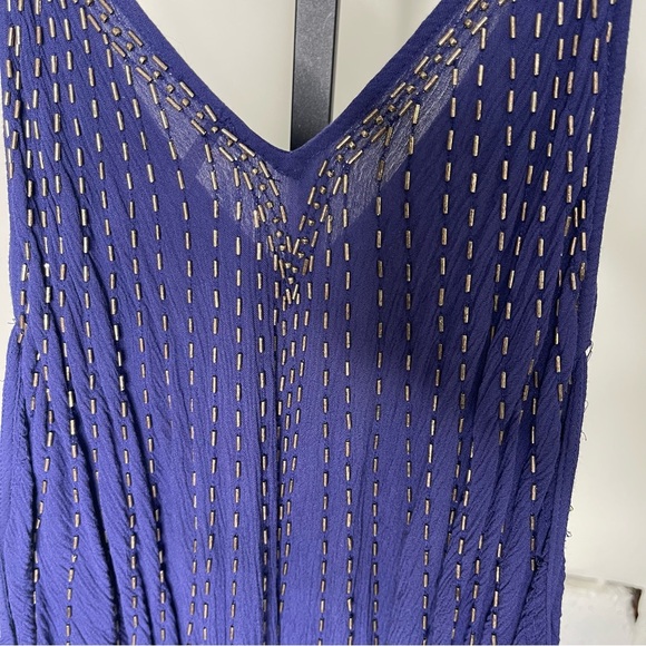 Free People Deep Blue Camisole with Metallic Highlights - Picture 7 of 13